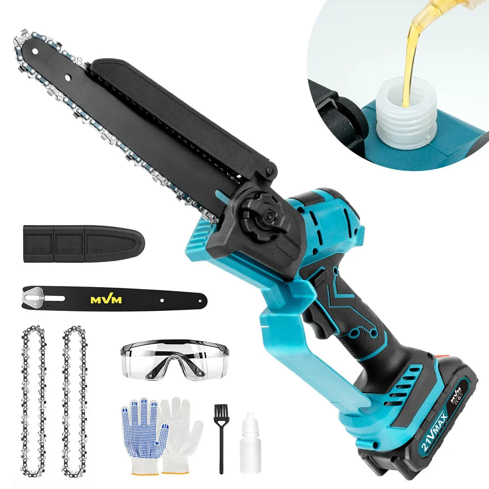 DIY Grade OEM Customizable 21V Cordless Electric Mini Portable 6 8 Inch Chainsaw with Lithium Battery Pole Saw