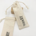 Custom Logo Printed Brushed Canvas Cotton Gift Bag With Ribbon