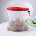 Wholesale Produce 100% Polyester Reusable Mesh Drawstring Vegetable Fruit Packaging Grocery Bags