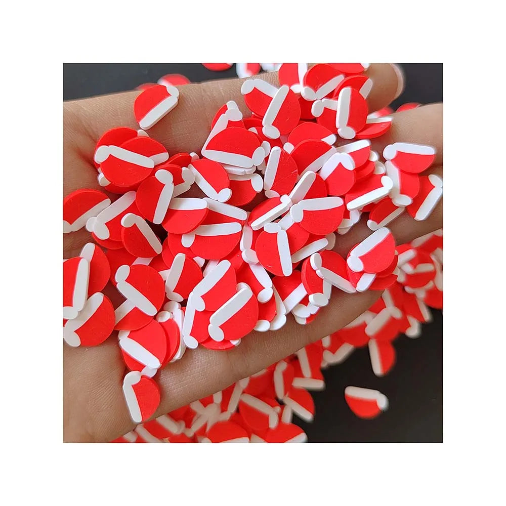 500g/Lot Christmas Theme Polymer Soft Clay Slices for Nail Art Slime Fillers Cake Dessert Artificial Food Craft Making Supplier