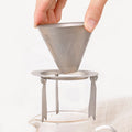 Outdoor Reusable Cone Titanium Tripod Coffee Filter