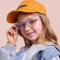 TR90 Anti Blue Light Glasses Frame for Boys Girls New round Children's Computer Eyewear Radiation Proof in Pink Purple Gray