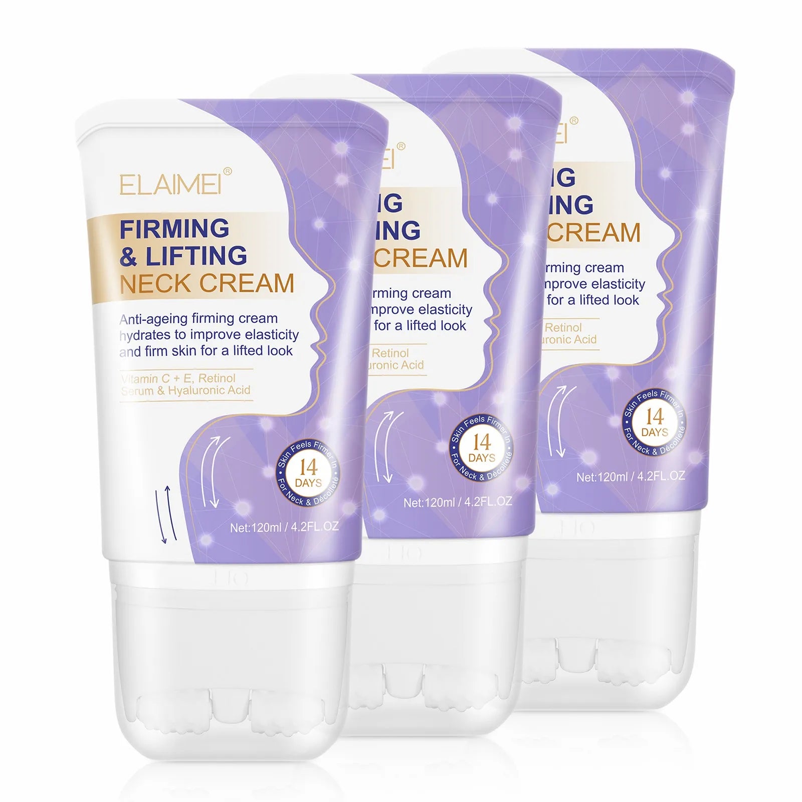 ELAIMEI Private Label Instant Neck Firming Lifting Cream Wholesale Japanese Skin Brightening Dark Neck Whitening Cream