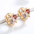 Tarnish Free Jewelry Luxury Shining Zircon Chunky Earring 18k Gold Plated Huggie Earring Custom Crystal Stone Earrings