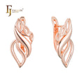 FJ Fallon Fashion Jewelry Earrings Plated in 585 Rose Gold Brass Based