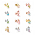 Color Zircon Cartoon Series Ear Bone Stud Female Spice Girl Ear Piercing Cochlear Stud Earrings Sleep Without Removing Earrings