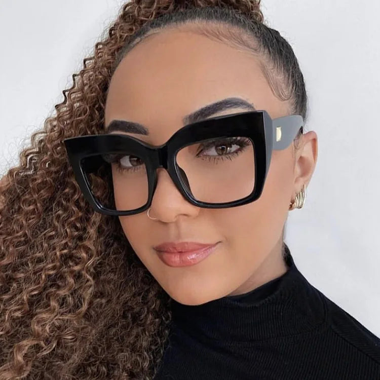 Fashion Rivet Cat Eye Square Optical Frame Myopia Eyewear Men Women Clear Lens Eyeframe Eyeglasses Frames