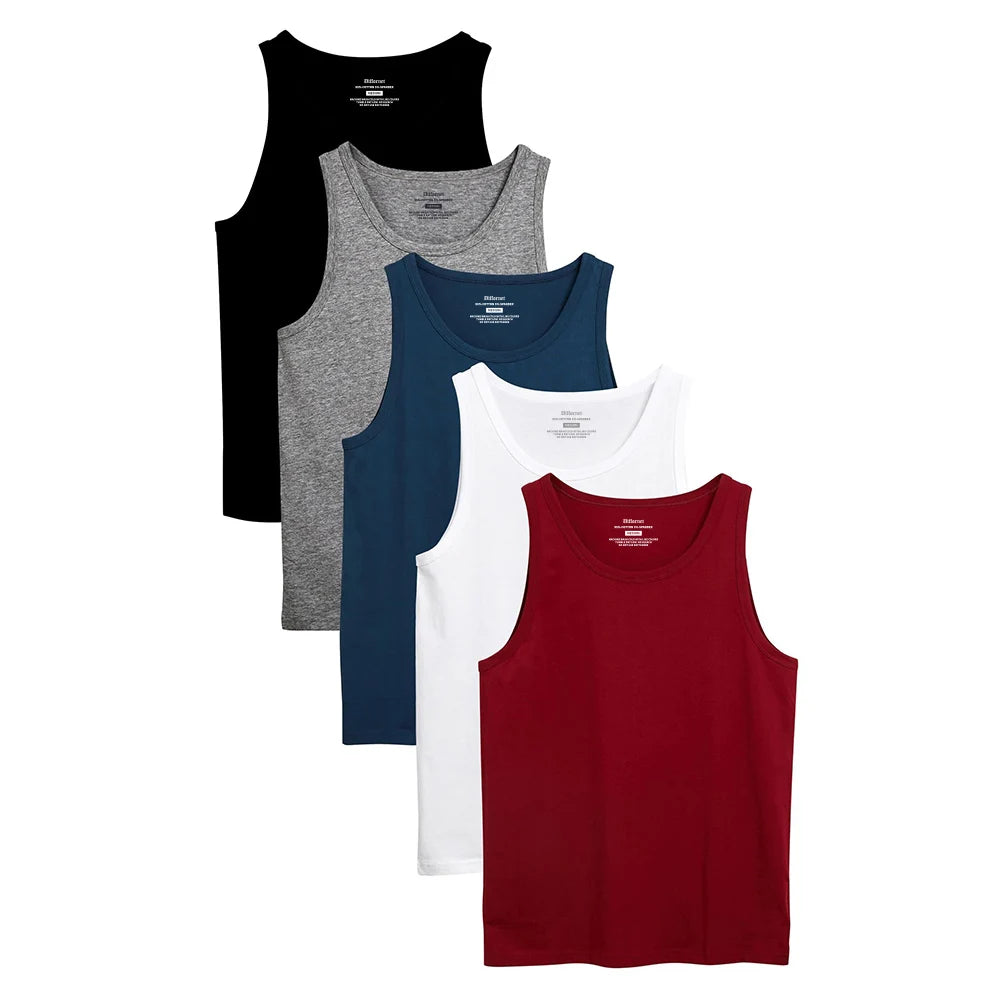 Oem/odm 95% Cotton 5% Spandex Solid Cotton Mens Tank Top Fitness Essentials Men's Regular-Fit Men's Undershirts Ribbed tank Top