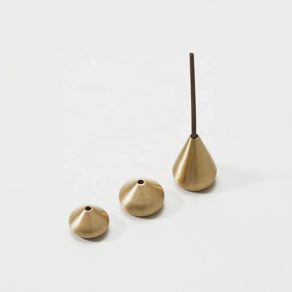 CHENLANG Mini Water Drop Brass Incense Stick Holder Eco-Friendly Long-lasting Religious Portable Small Incense Burner Home