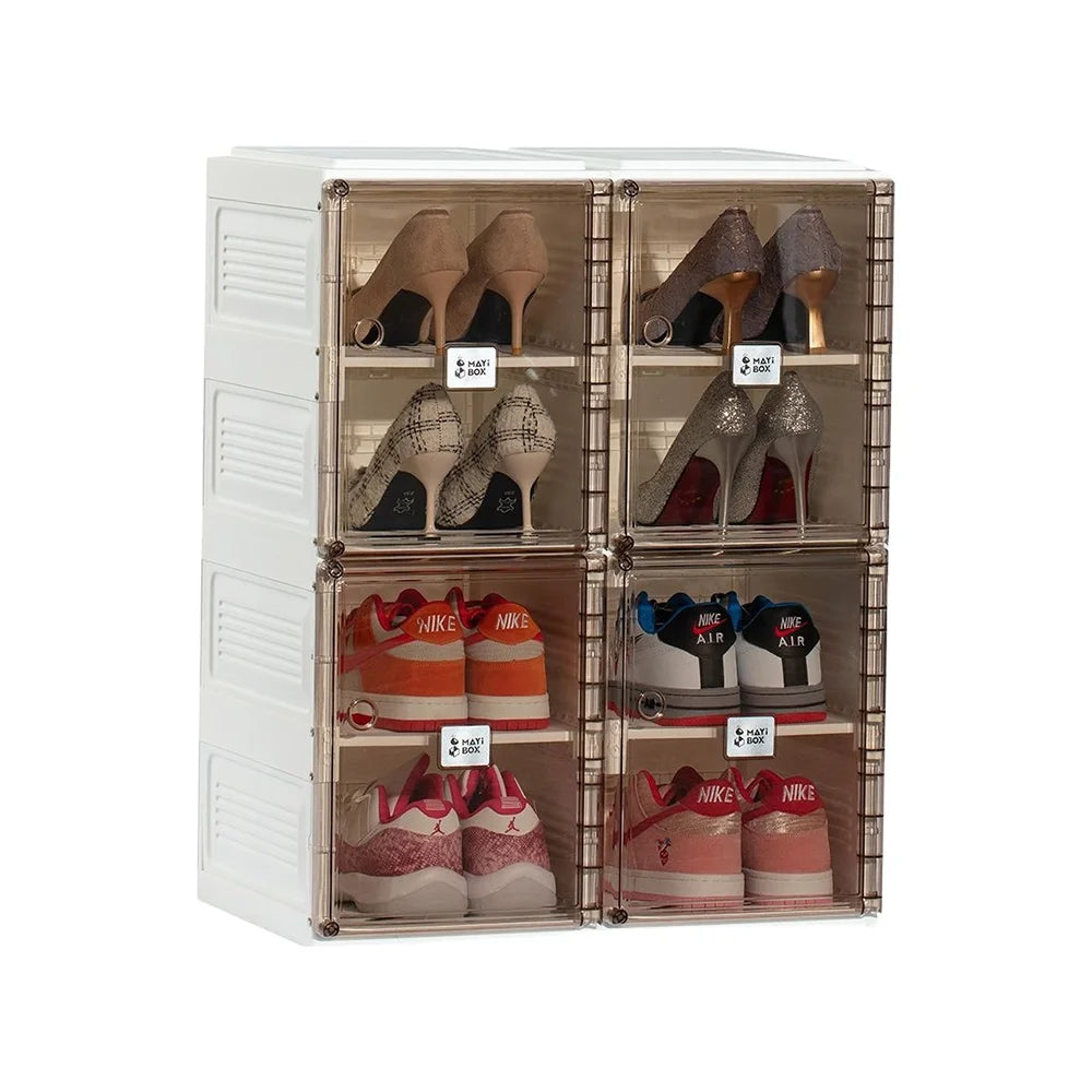 Multifunction Stackable Sneakers Shoe Storage Box Modern Design Shoe Storage Organizer