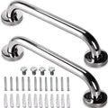 500lbs Handicap Anti slip Elderly Toilet Safety Rail 1" Chrome Stainless Steel Black Grab bar 60cm 2 Pack Grab Shower Bars