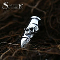 SS8-612P Steel Soldier Stainless Steel Designer Creative Weapon Memorial Necklace Punk Rock BikerBullet Skull Pendant