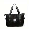 Stylish Nylon Duffel Bag with Zipper Closure Large Capacity Waterproof Foldable Fitness Travel Shoulder Tote for Hand Luggage