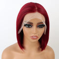 Wholesale Hair Vendor 13x4 Lace Frontal Bob Wig 180% Density Straight Burgundy Ginger Highlight Colored Short Wigs Pre Plucked