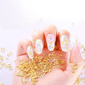YS 3D Gold Metal Nail Rivets Mixed Moon Star Heart Shell Square Geometric DIY Tips Crystals Nail Art Decoration Accessories Tool