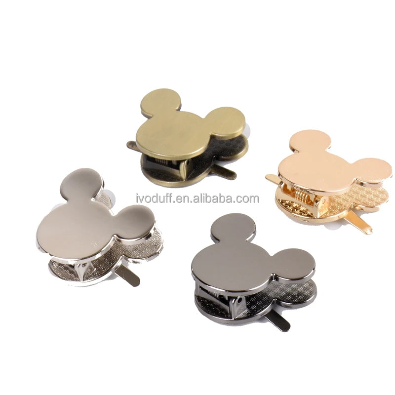 Ivoduff Rainbow Mouse Shape Spring Claps Lock Bag Hardware