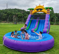 Commercial PVC Outdoor Party Double Lane Inflatable Water Slide with Splash Pool and ClimbingBlower