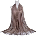 SC-0270 Fashionable Hot Sales Custom Casual Solid  Color Lace Hollow Fringed Silk Scarf for Women Trendy Tassel Scarf Shawl Wrap