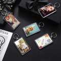 2.2x3Inch Rectangle Acrylic Photo Keychains Blank for Christmas Valentine Holiday Photo Display Supplies Picture Frame Key Chain