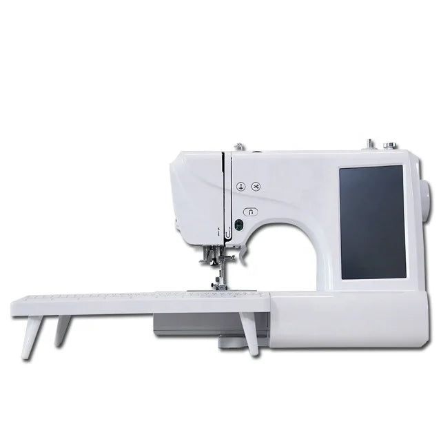 7\" LCD Screen Household Embroidery Sewing Machine Single Needle Walking Foot Feed Mechanism Lock Stitch Durable Plastic Motor