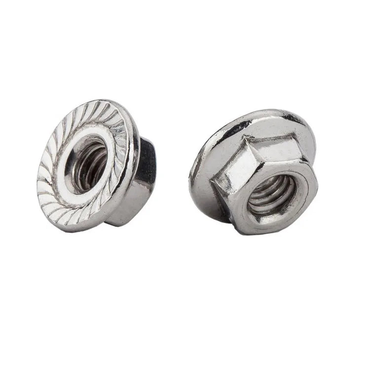 DIN6923 M3 M16 Grade 4 Anti Theft Nut Stainless Steel Anti-slip Tooth Strap Hexagonal Flange Face Lock Nut