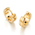 PVD Gold Plated Stainless Steel Huggie Clip on Hoop Earrings for Women Ladies