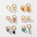 Jachon 2024 New Trend Designs Lapis Jade Opal Freshwater Pearl Round Charm Earrings Handmade Semi-precious Stone Beads Earrings