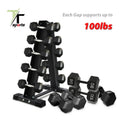 Black Rubber Hexagonal Dumbbells Gym Use 10 kg 40kg 50kg Hex Dumbbell Set for Sale
