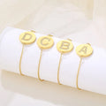 Wholesale 18K Gold Plated Stainless Steel Jewelry Diamond CZ Zircon 26 Letter Charm Alphabet Initial Letter Bracelet