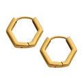 Ins Trend Polygon Stainless Steel Earrings Women's 18k Gold Plated Rhomboid Earrings