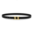Dress Accessories Fashion All-match Women Ladies Skinny Genuine Leather Belt With Alloy Twist Buckle
