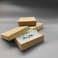 ZK21 Wholesale Small #21 Size Natural Kraft Cotton Filled Gift Box Recyclable Cardboard Box Paper Material for Jewelry Packing