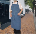 Sleeveless Denim Apron Hanging Neck Feature for Barista Baking Dessert Cake Shop Japanese Nail Art Customizable Logo Printing