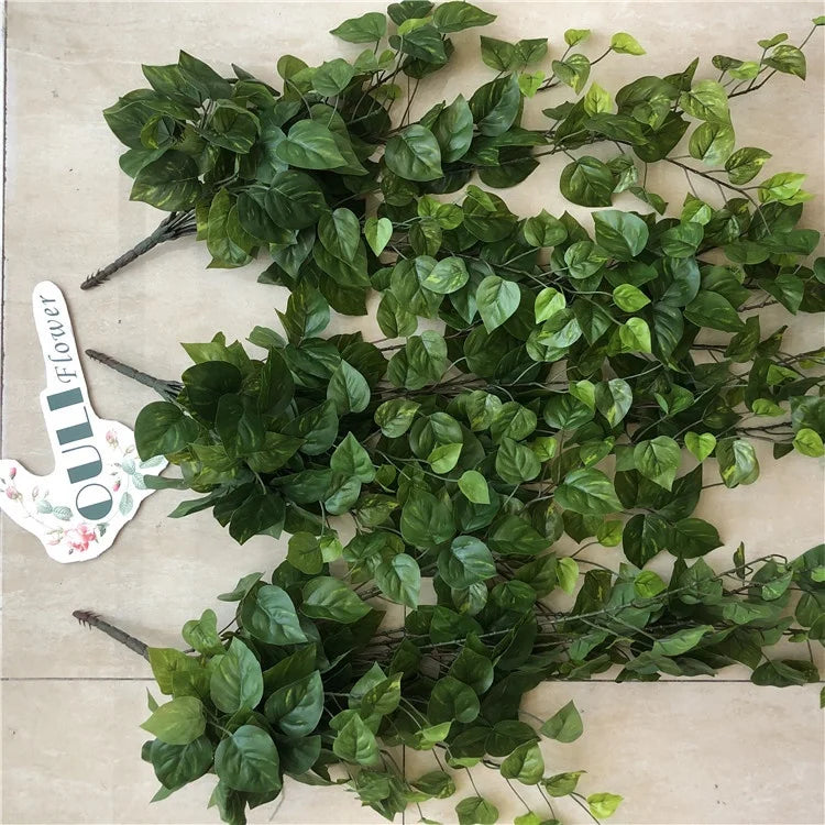 E-3236 OEM  Artificial Flowers Plastic Ivy Leaves Vines Decorative Wisteria Greenery Hanging Artificial Ivy