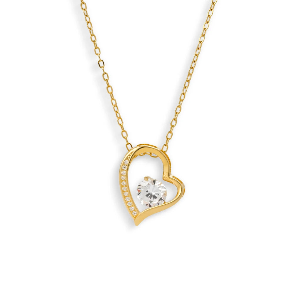 Wholesale Custom Brass Jewelry Geometry Forever Love Pendant Necklace Bling Heart Gemstone Rhinestone Waterproof Jewelry