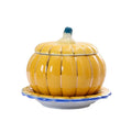 Creative Pumpkin Shape Soup Bowl with Lid Ceramic Dessert Bowls Tureen