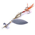 Wholesale SP158 8.4cm 13g Artificial Metal Spoon Baits Spinner Fishing Lures with Feather Hook