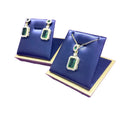 Customize Luxury Gold and Blue PU  Earings Holder Necklace Displays Stands Jewelry Props for Jewelry Live