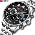 CURREN 8427 NEW Fashion Casual Quartz Watches for Men Sporty Chronograph Stainless Steel Band Wristwatches Male