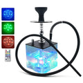 Hot Sale Square Hookah Shisha Box Set Clear Transparent Acrylic  With Silicone Bowl LED Light Shopify Drop Shipping