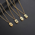 Black Enamel Finish Waterproof Tarnish Resistant Necklace 18k Gold Initial Letter Necklace for Women