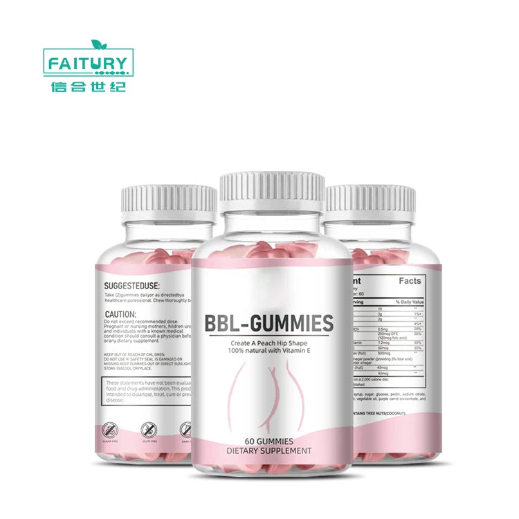 Faitury Organic Beauty Butt Hip Booster Gummy BBL Butt Enhancement Gummies Private Label Hip Enlargement Butt Lifter BBL Gummies