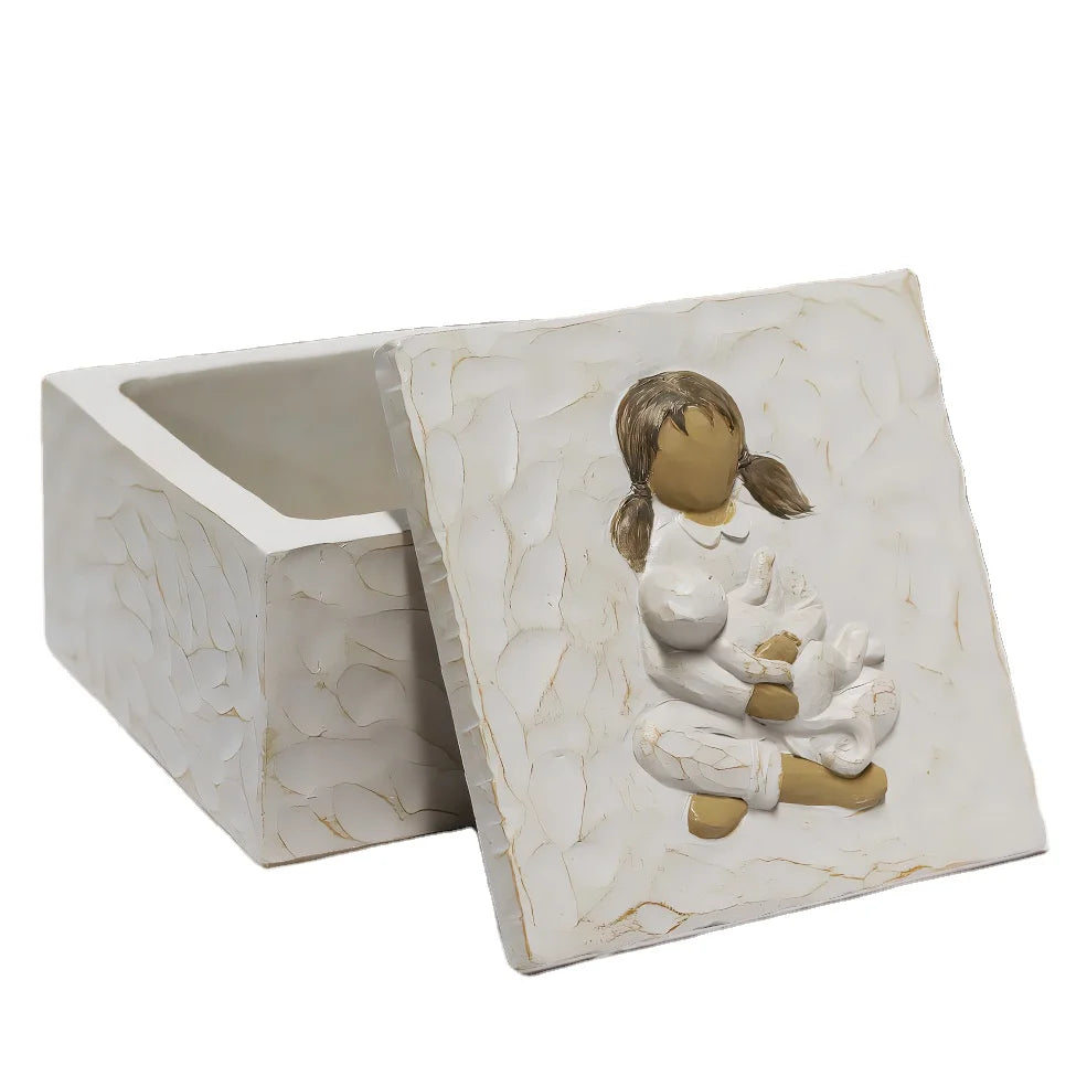 New Resin Animal Pet Urn Angel Dog Cat Memorial Cremation Universal Funeral Coffin Case