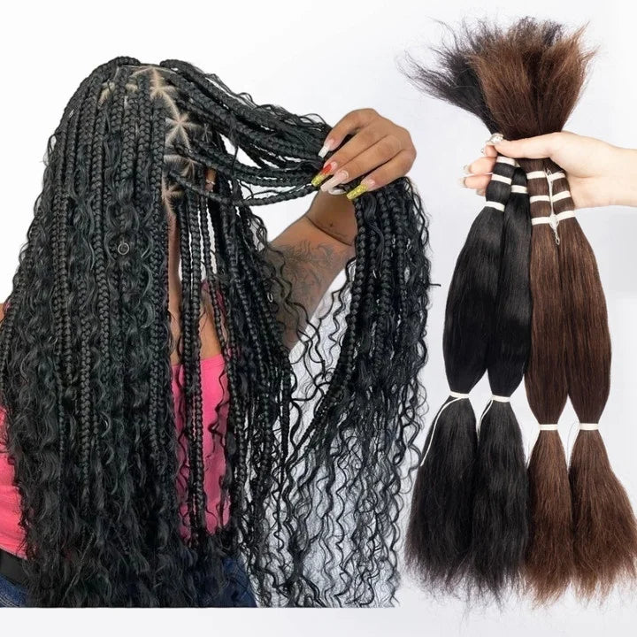 Hot Trending 12A Deep Wave 100% Cuticle Aligned Indian Virgin Human Braiding Hair for Boho Goddess Braids