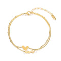 Anklets Stainless Steel Foot Jewelry Heart Beat 18k Gold Letter Stainless Steel Anklet Chain Women