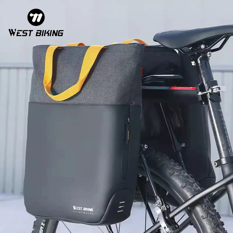WEST BIKING 11L Large Capacity Waterproof Cycling Bike Pannier Bag Rear Rack Saddle Multifunctional Portable Tool Kit Bag