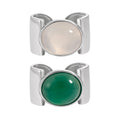 Melynn Natural Green Onyx Ring 925 Sterling Silver Rings Adjustable Fashion Ring for Women