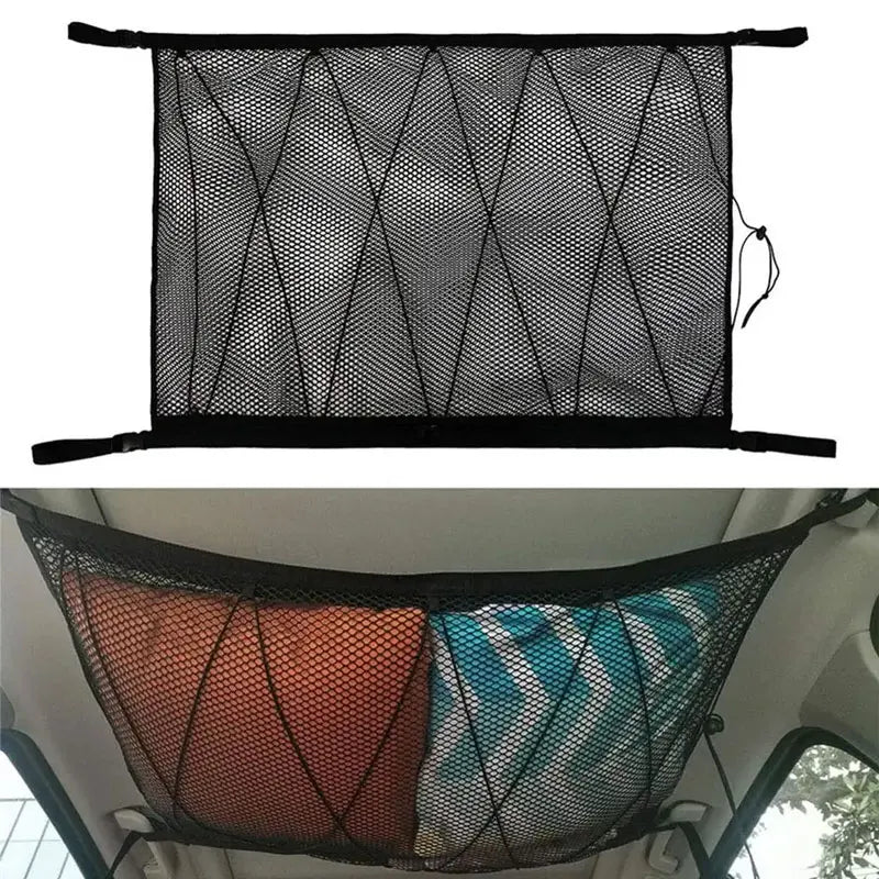 Summer Car Interior Accessories-Polyester Ceiling Net Roof Storage Bag for Put Sundries Auto Mobil Carros Accessory
