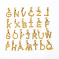 Trendy 18k PVD Gold Plated Stainless Steel Bamboo Texture Cute Letters Alphabet Charm Pendant