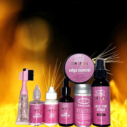 Custom Wig Install Boxes Private Label Lace Wig Kit Packaging Waterproof Hair Edge Control Lace Glue